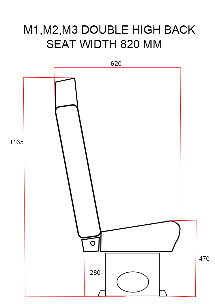 A1 Double High Back Crash Tested Van Minibus Coach Seating