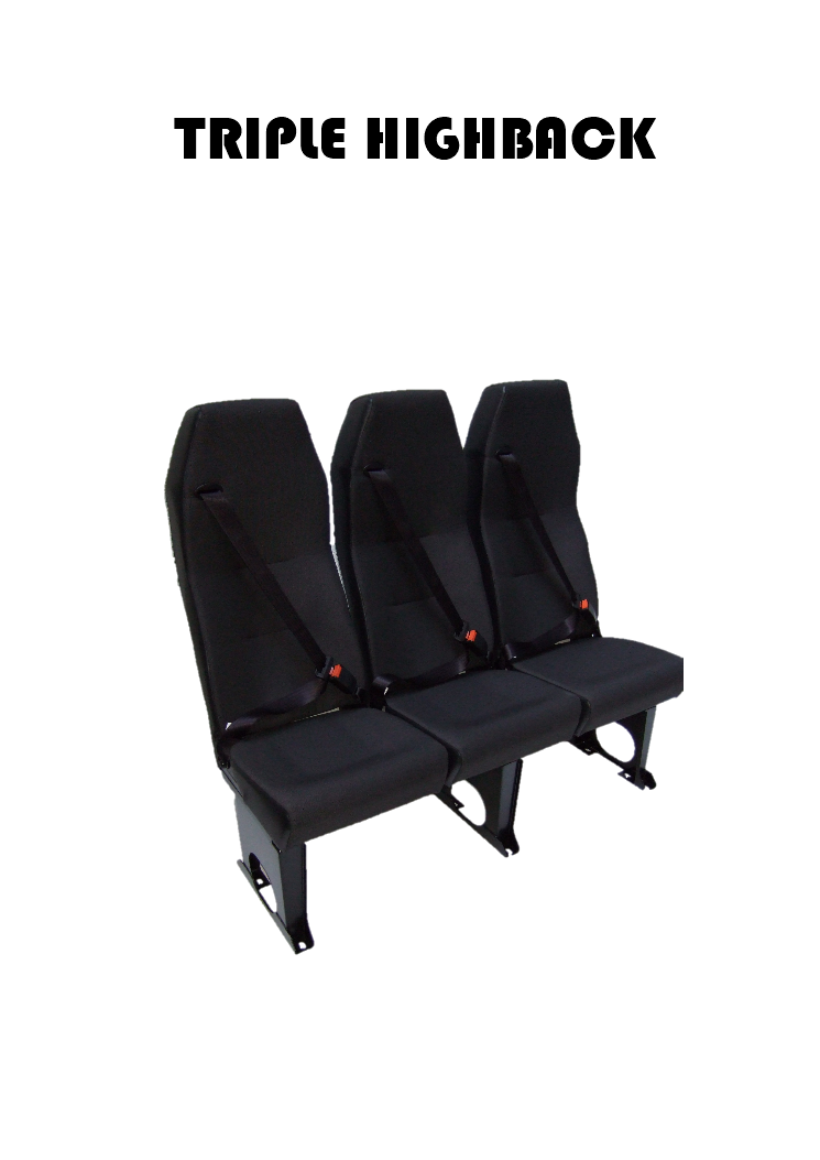 A1 Triple High Back Crash Tested Van Minibus Coach Seating