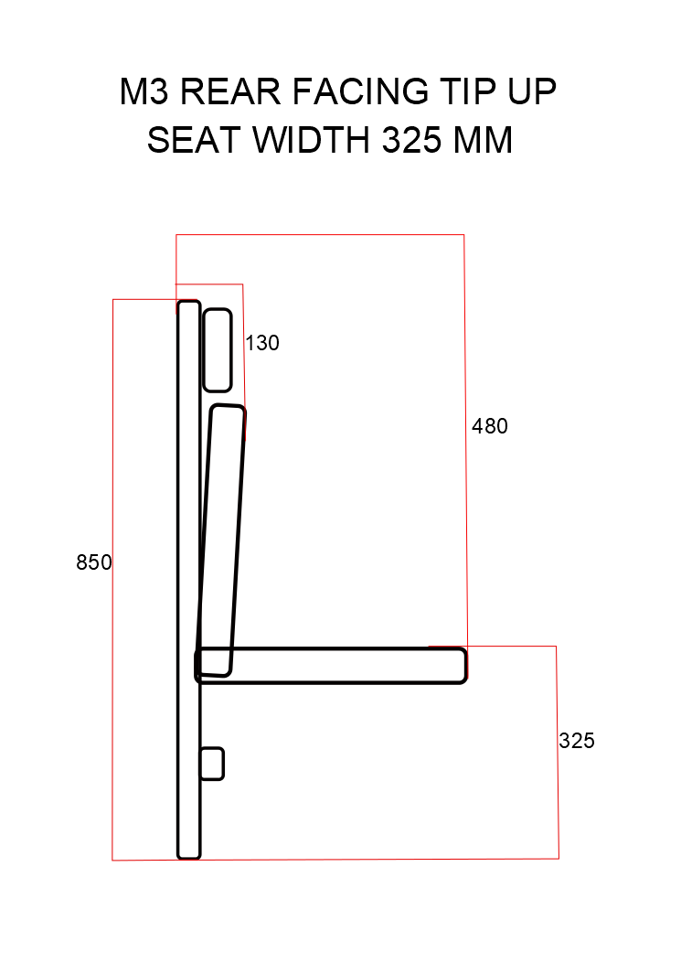 A1 Wall Mounted Foldaway Occasional Taxi Seat.