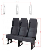 A1 Triple High Back Crash Tested Van Minibus Coach Seating thumbnail