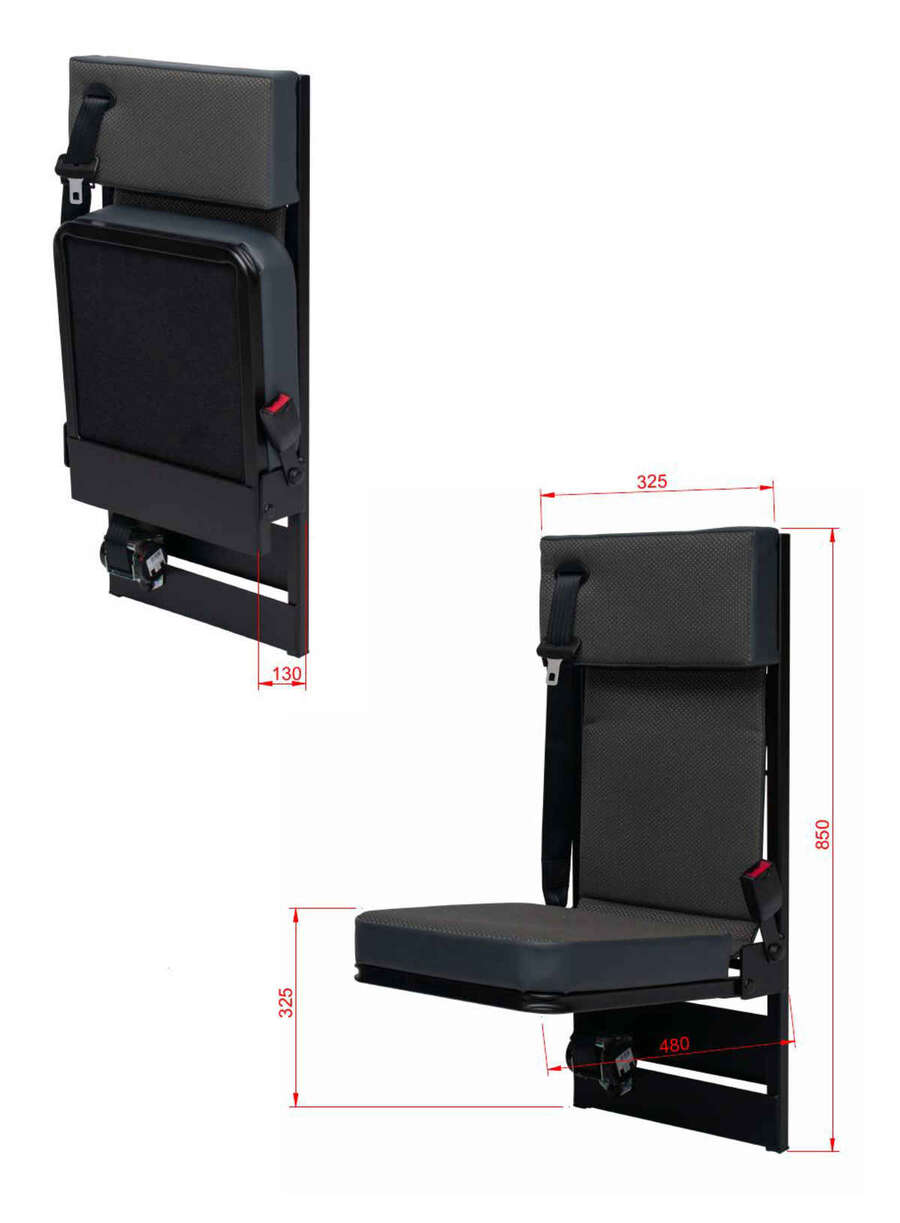 A1 Wall Mounted Foldaway Occasional Taxi Seat.